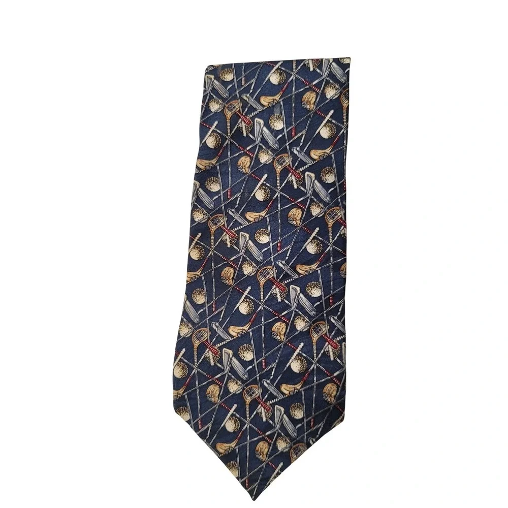 Golf Balls/Clubs Blue Necktie Crooks&Creed London Tournament 100% Silk Hand Made